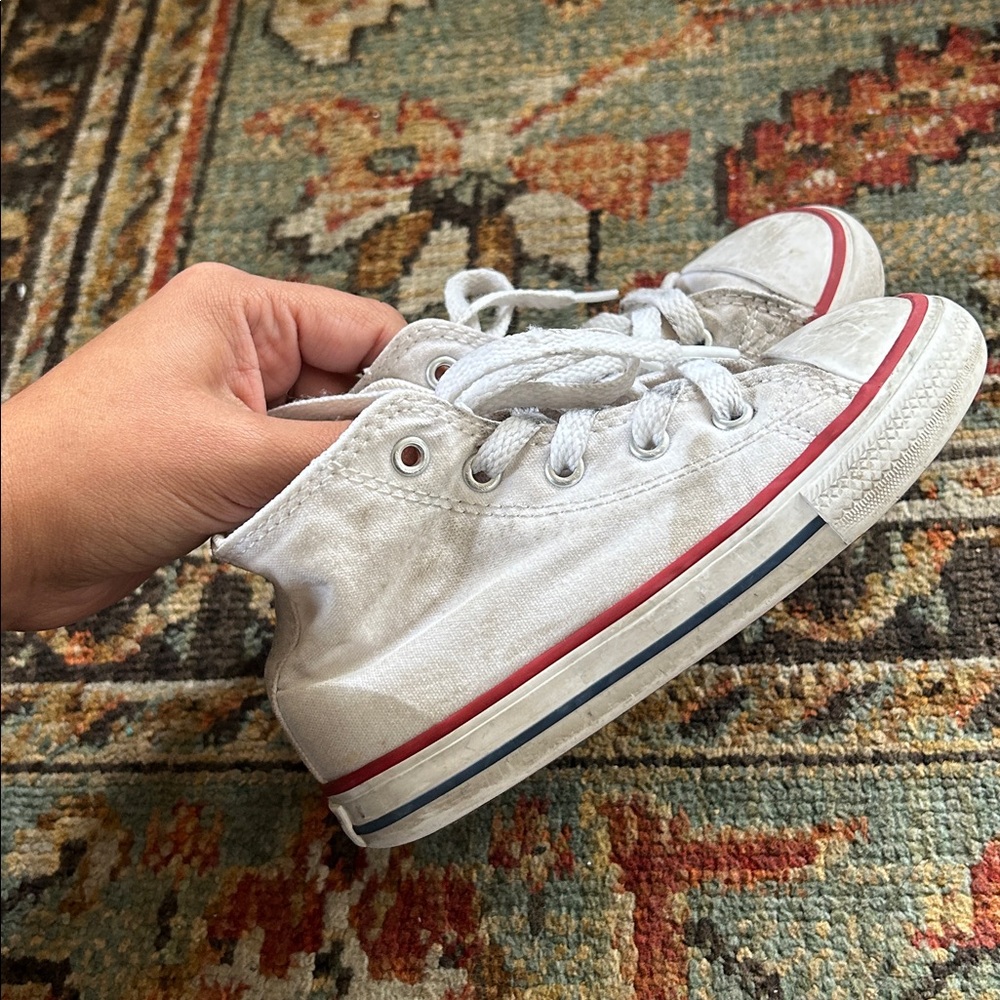 Toddler White Converse high tops